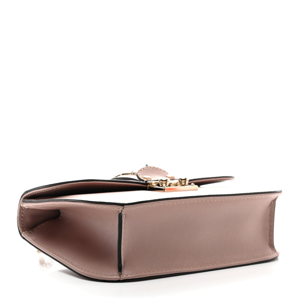 Vitello Small Glam Lock Rockstud Flap Poudre