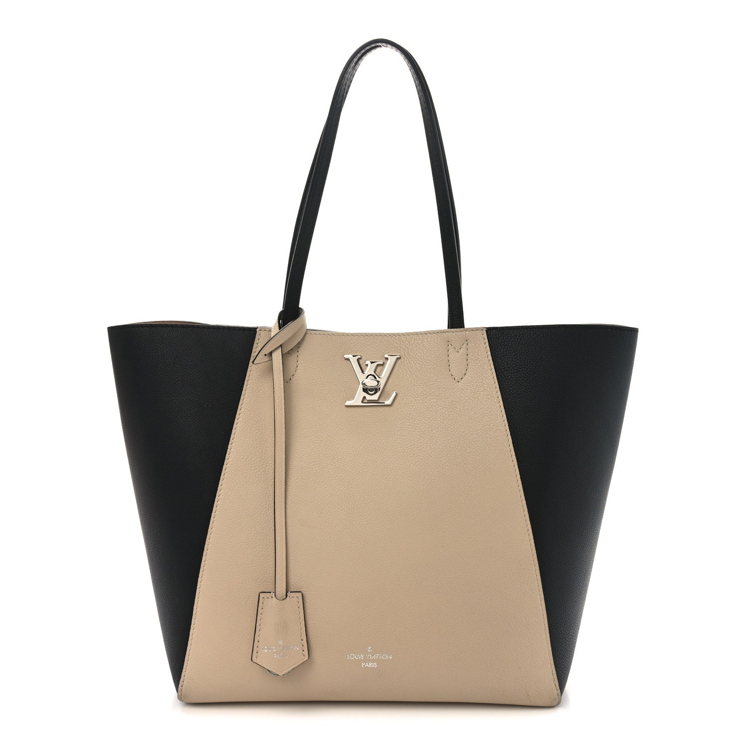 Calfskin Lockme Cabas Vanille Black