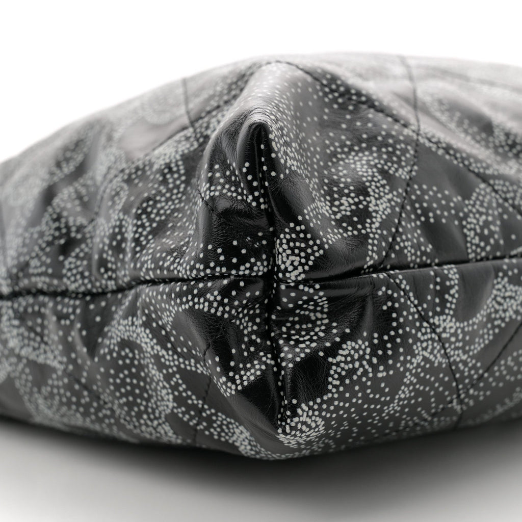 Printed Calfskin Quilted Chanel 22 Black