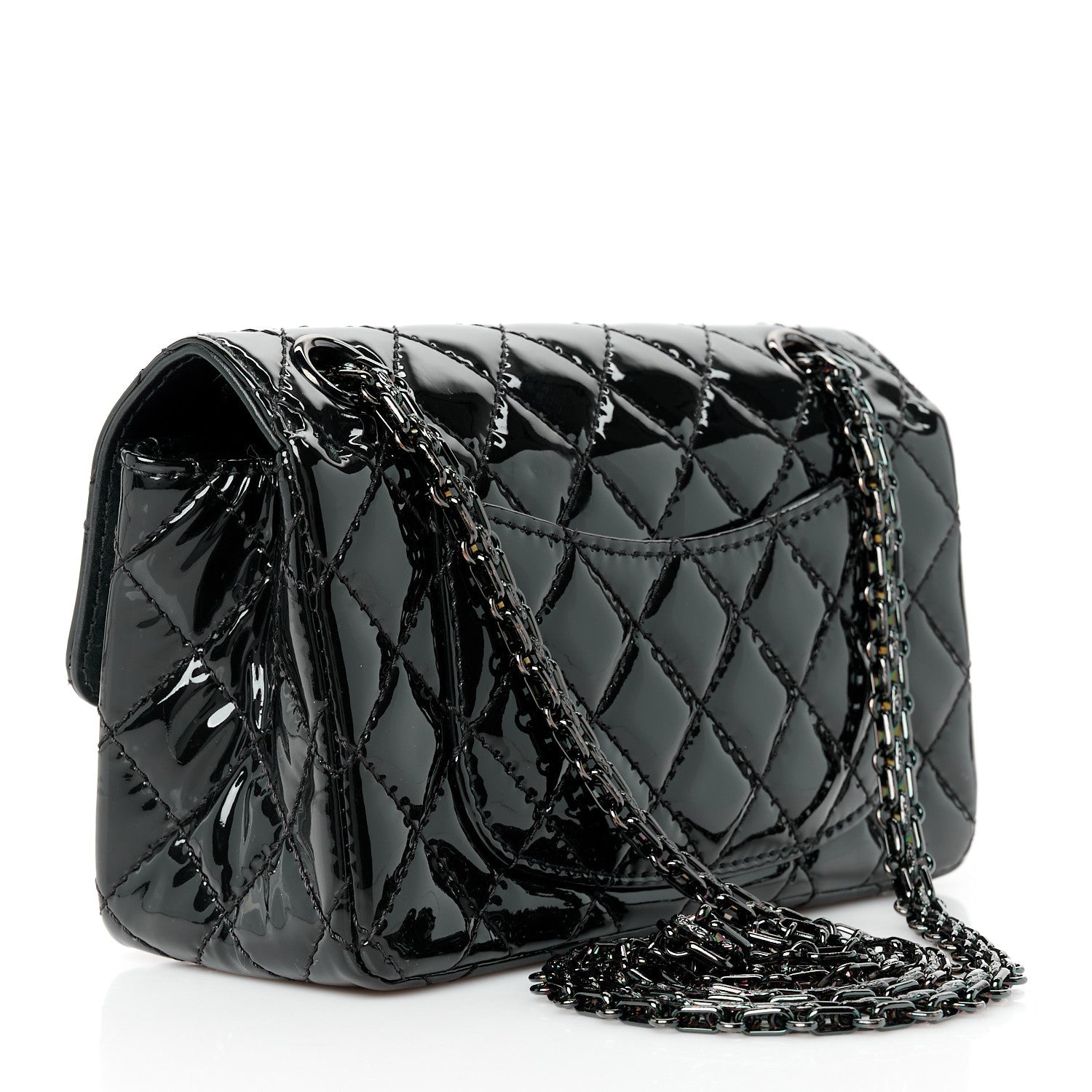 Patent Calfskin Quilted 2.55 Reissue Mini Flap So Black