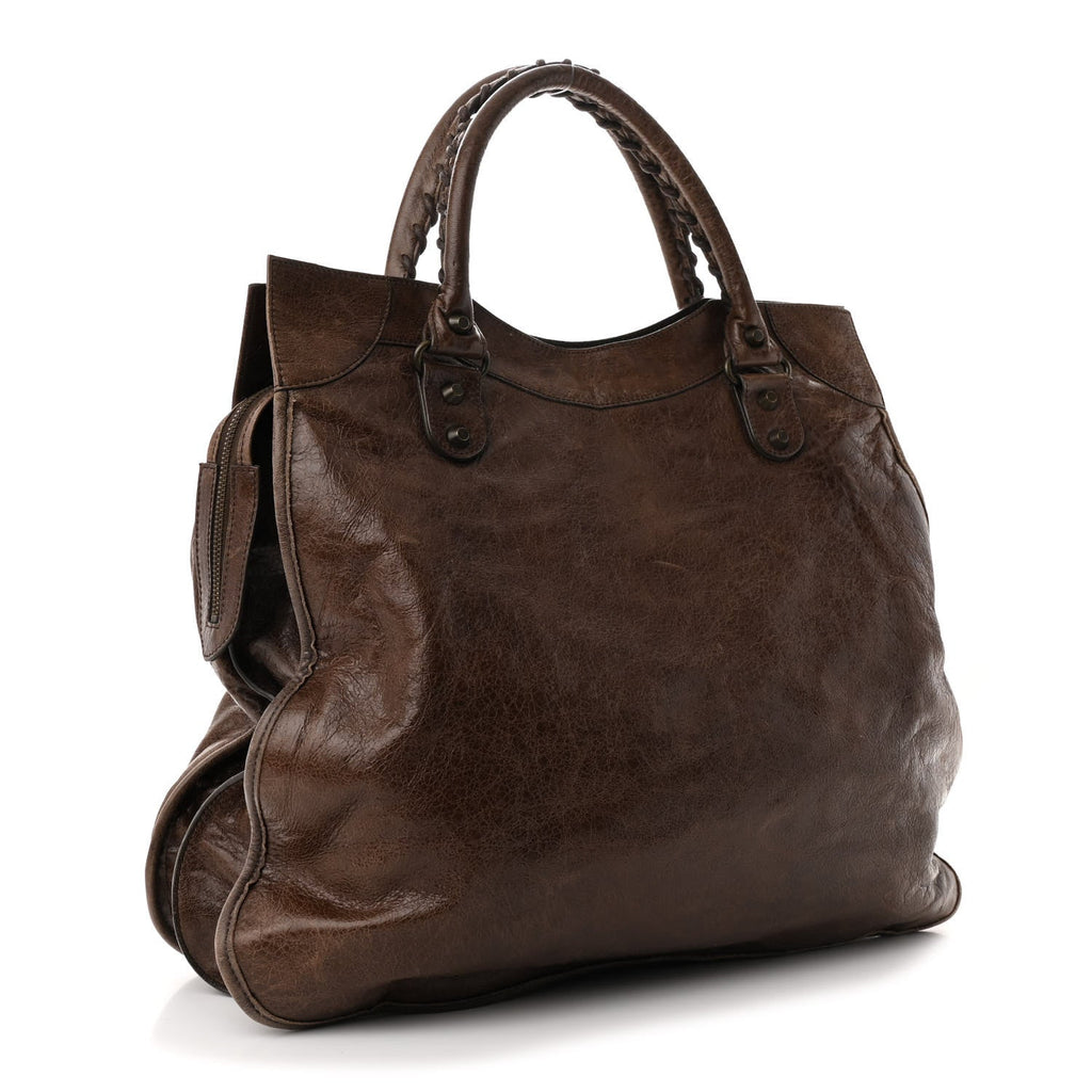 Chevre Classic Hardware Mid Afternoon Tote Truffle