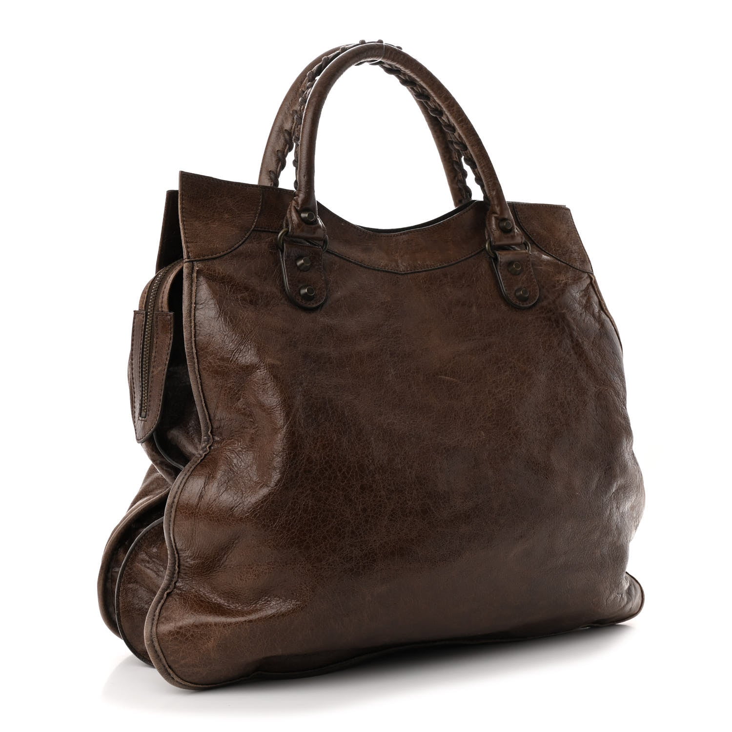 Chevre Classic Hardware Mid Afternoon Tote Truffle