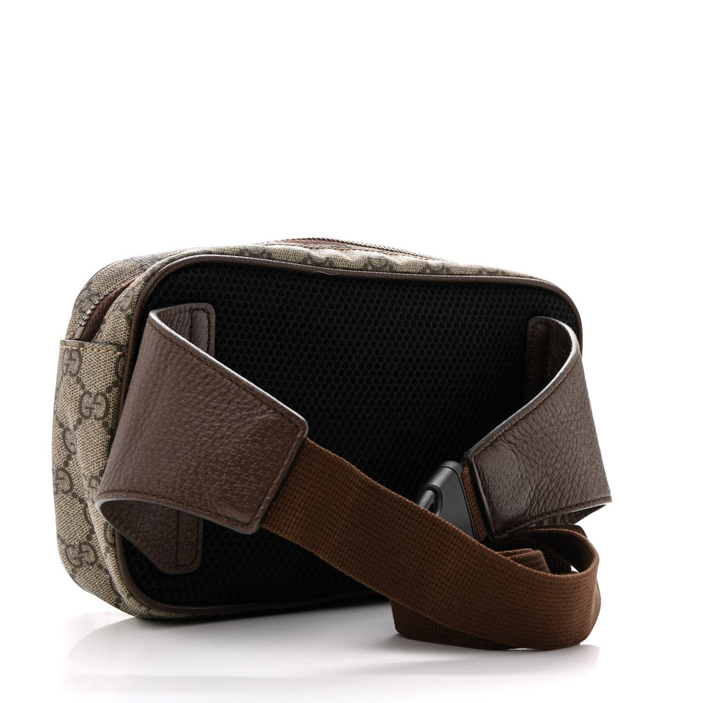 Soft GG Supreme Monogram Medium Ophidia Belt Bag Dark Brown