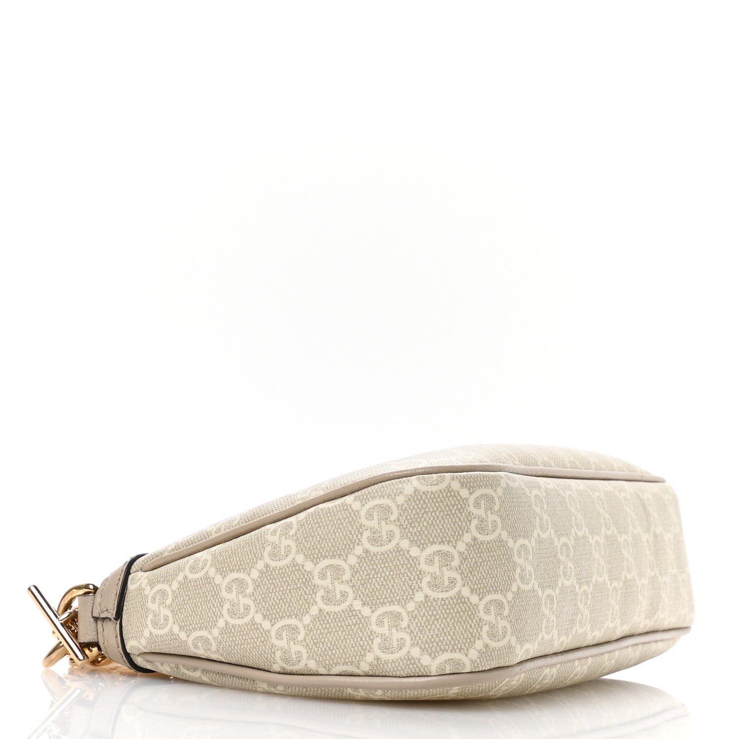 GG Supreme Monogram Textured Dollar Calfskin Web Small Ophidia GG Handbag Beige Mystic White Oatmeal