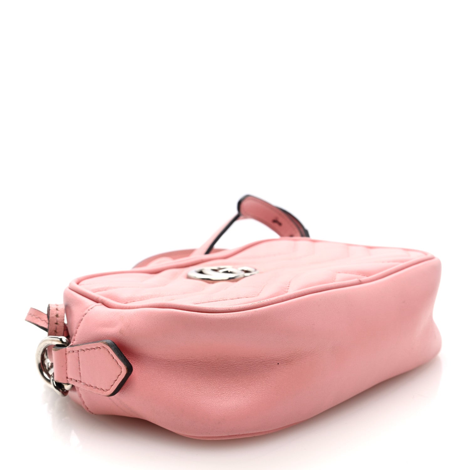 Calfskin Matelasse Mini GG Marmont Chain Shoulder Bag Wild Rose