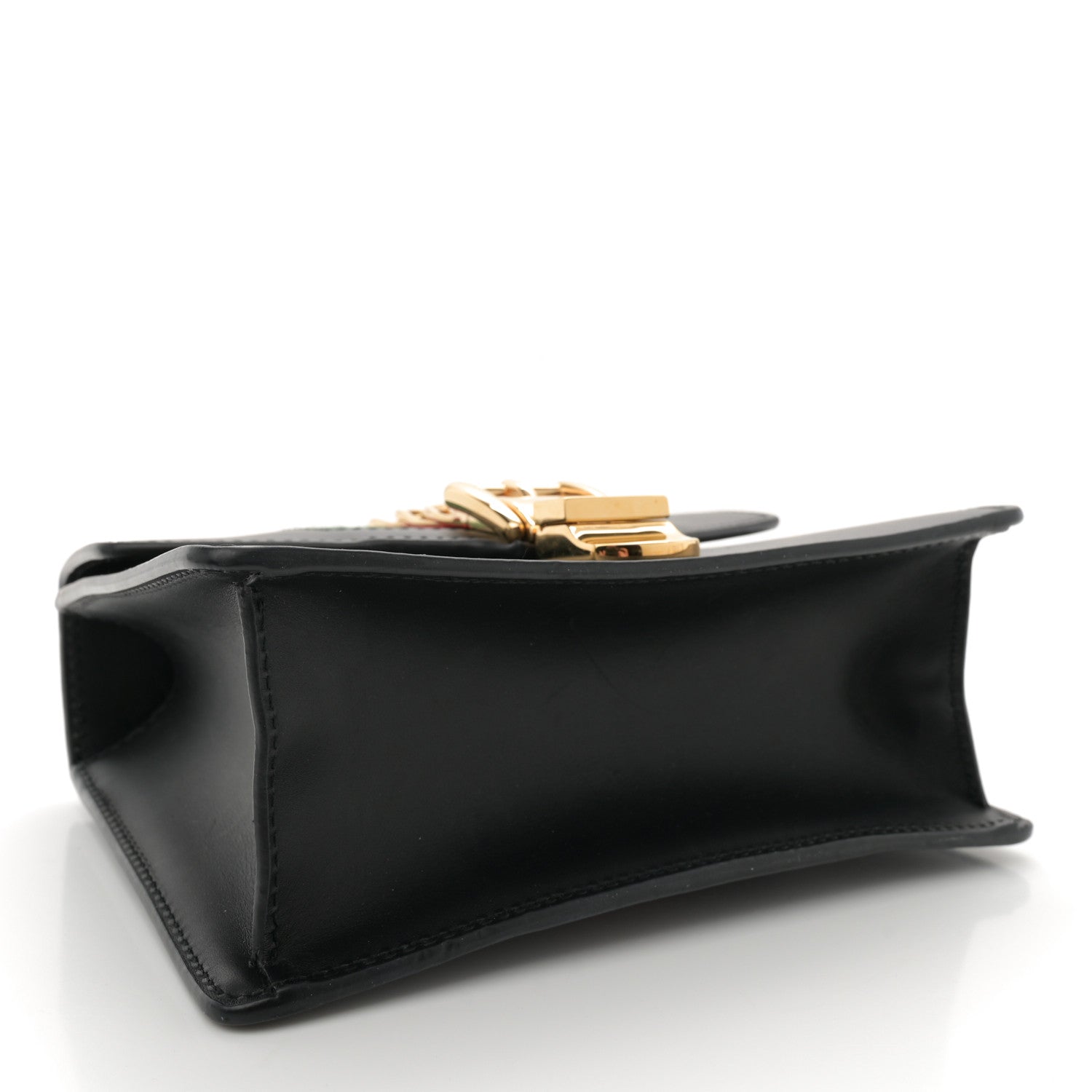 Calfskin Mini Sylvie Chain Shoulder Bag Black
