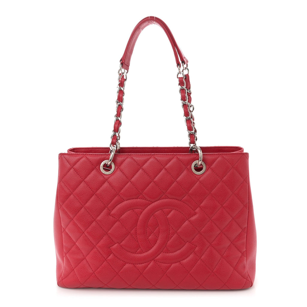 Caviar Quilted Grand Shopping Tote GST Red