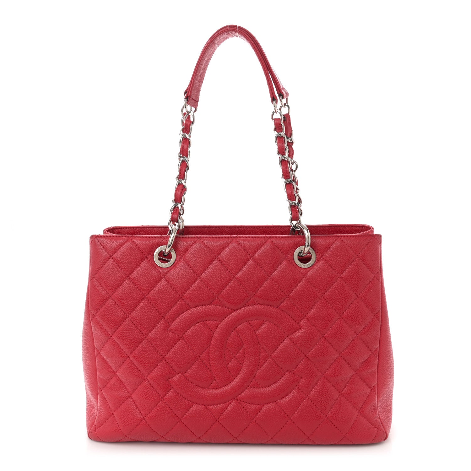 Caviar Quilted Grand Shopping Tote GST Red