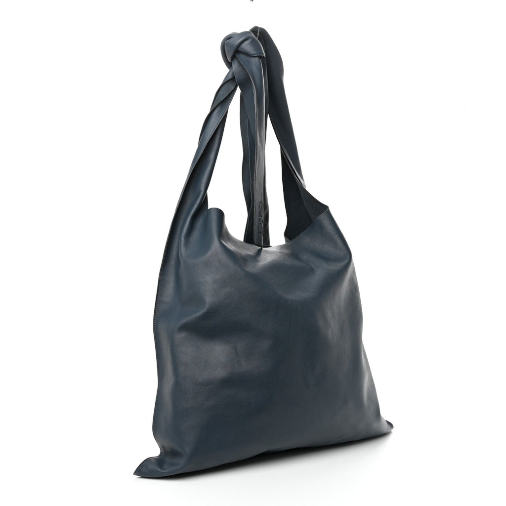 Nappa Oversized Bow Shoulder Bag Indigo