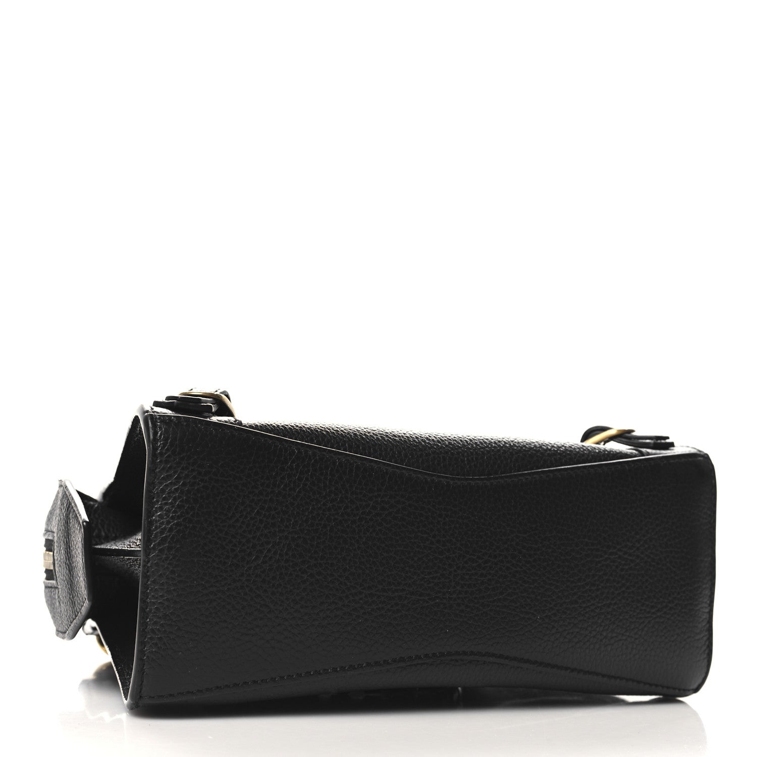 Grained Calfskin Neo Classic Gold Hardware Nano City Crossbody Black