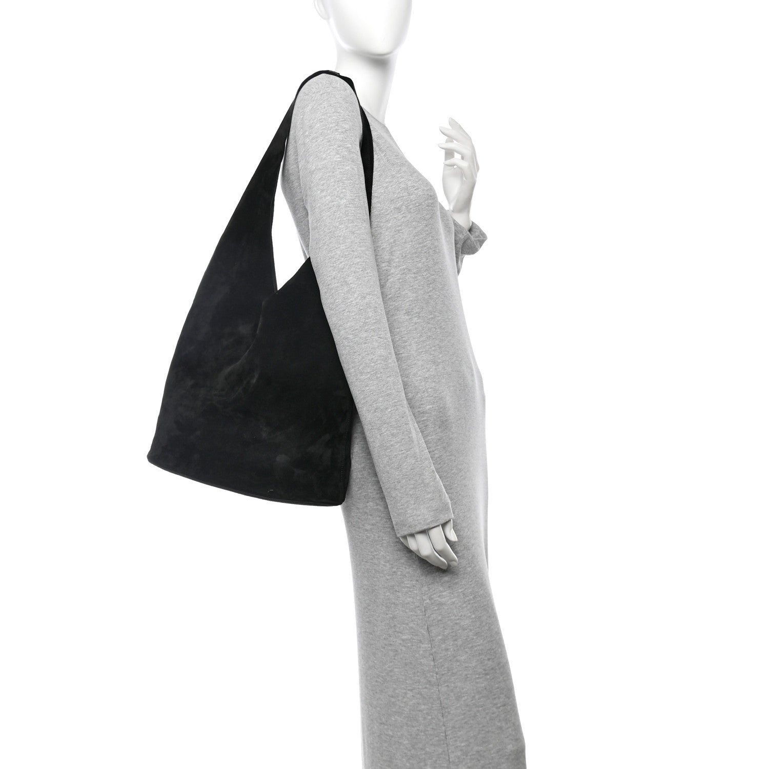 Suede Bindle Bag Black