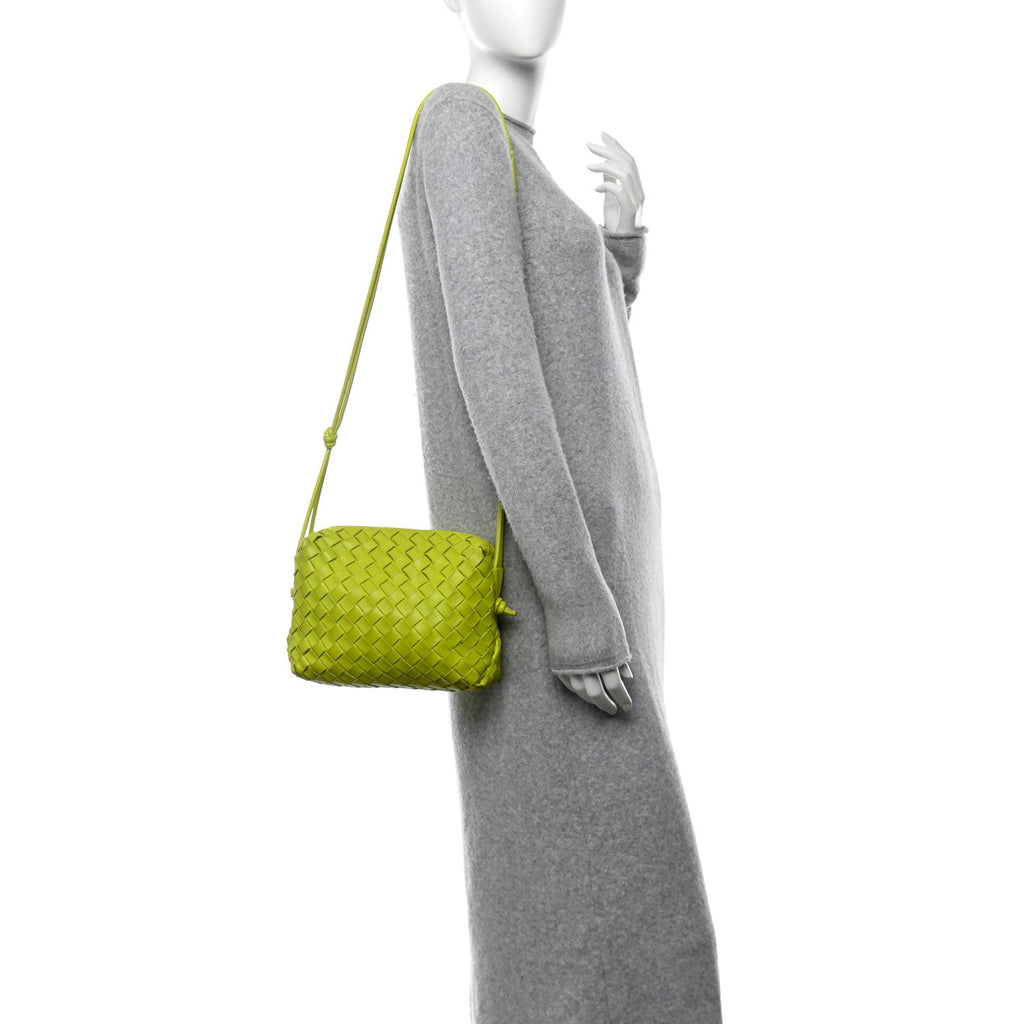 Nappa Intrecciato Small Loop Camera Bag Acid Kiwi