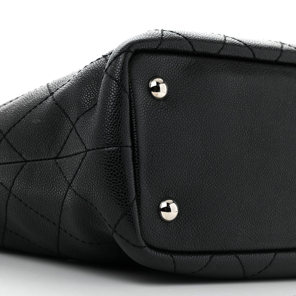 Grained Calfskin Shopping Fever Tote  Black