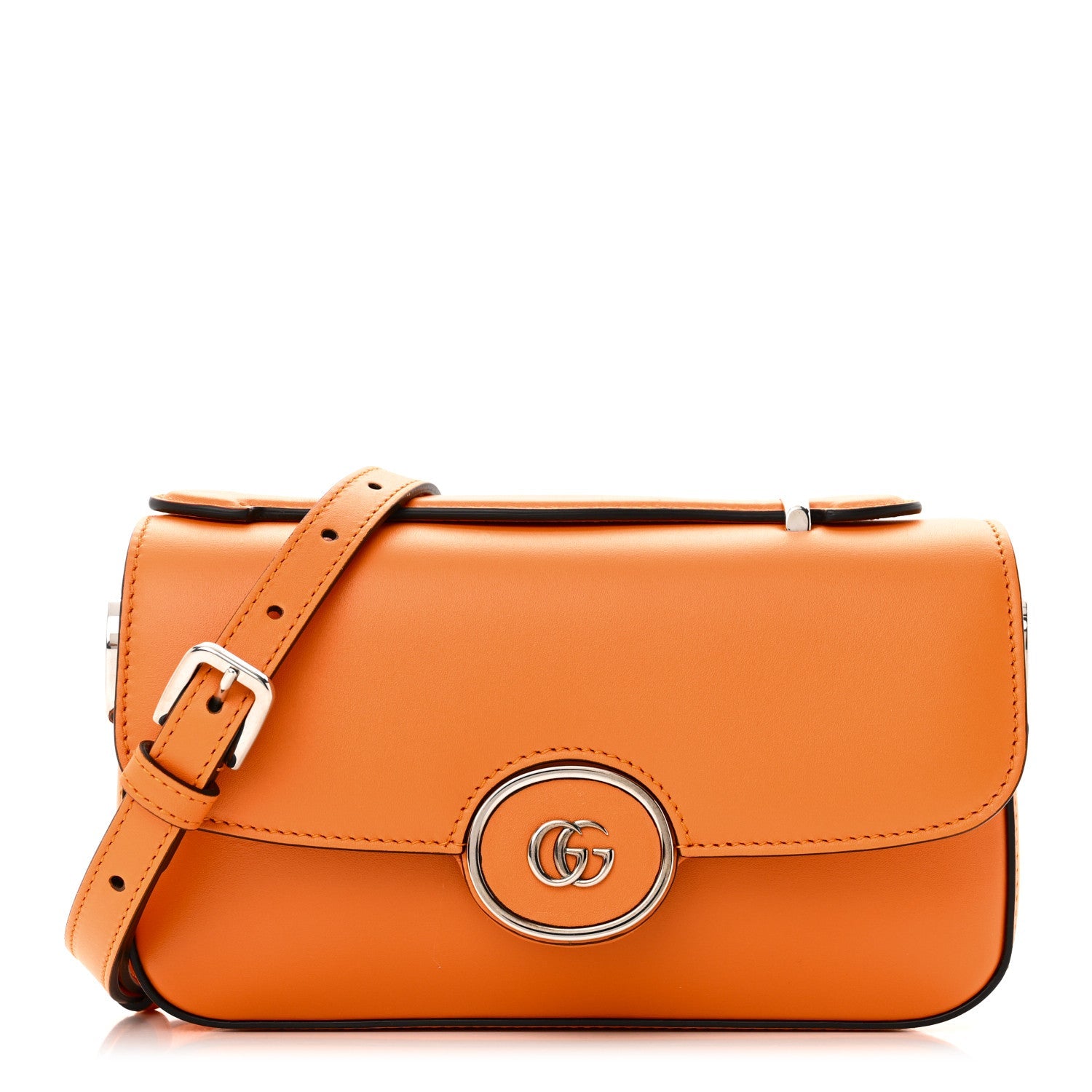Senna Calfskin Petite GG Top Handle Shoulder Bag Orange