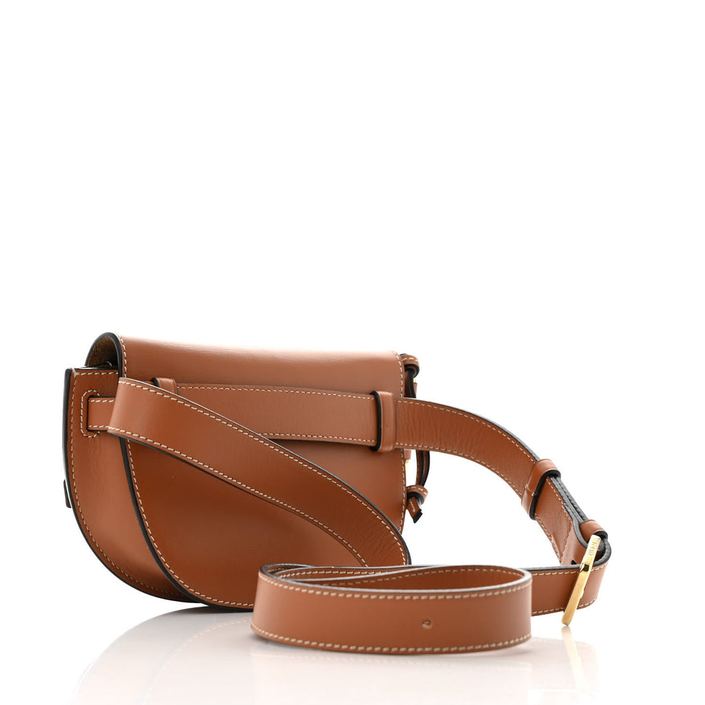 Calfskin Mini Gate Belt Bag Tan