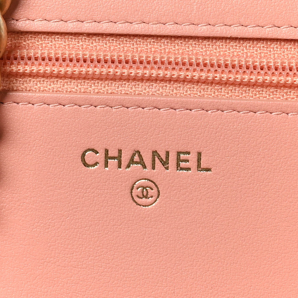 Caviar Quilted Boy Wallet On Chain WOC Pink