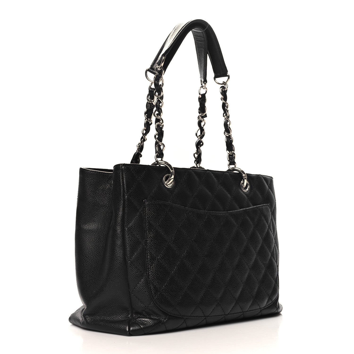 Caviar Quilted Grand Shopping Tote GST Black