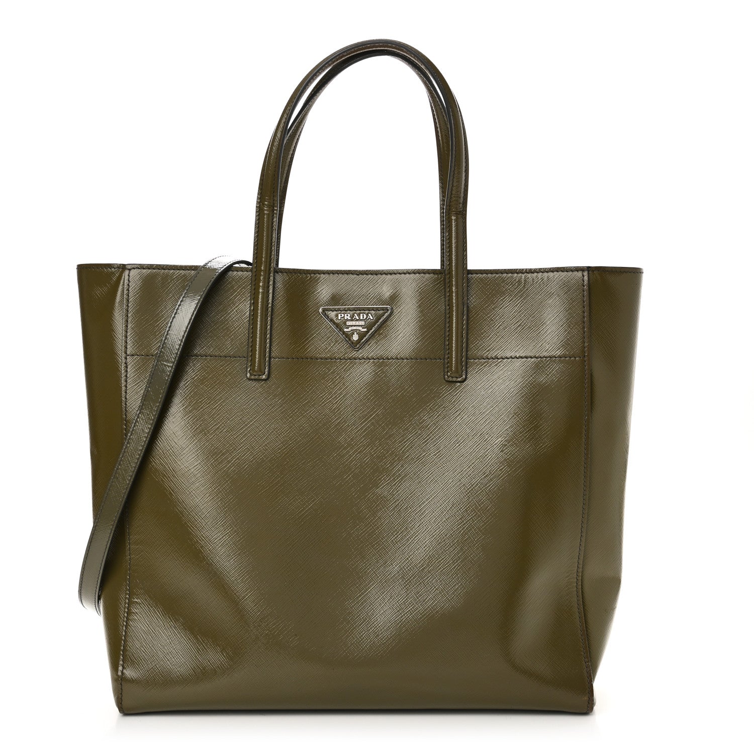 Saffiano Vernice Shopping Tote Militare