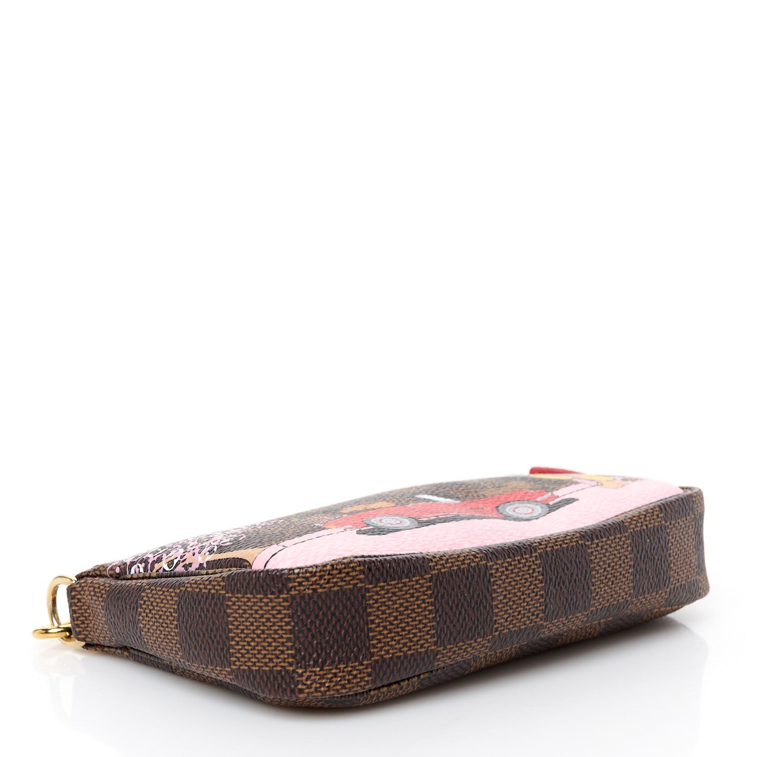 Damier Ebene 2019 Christmas Animation Mini Pochette Accessories Red