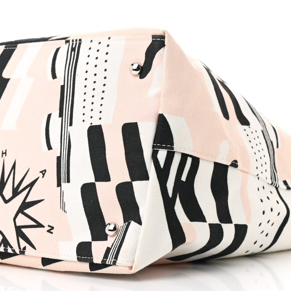 Canvas Cruise Print Tote Pink White Black