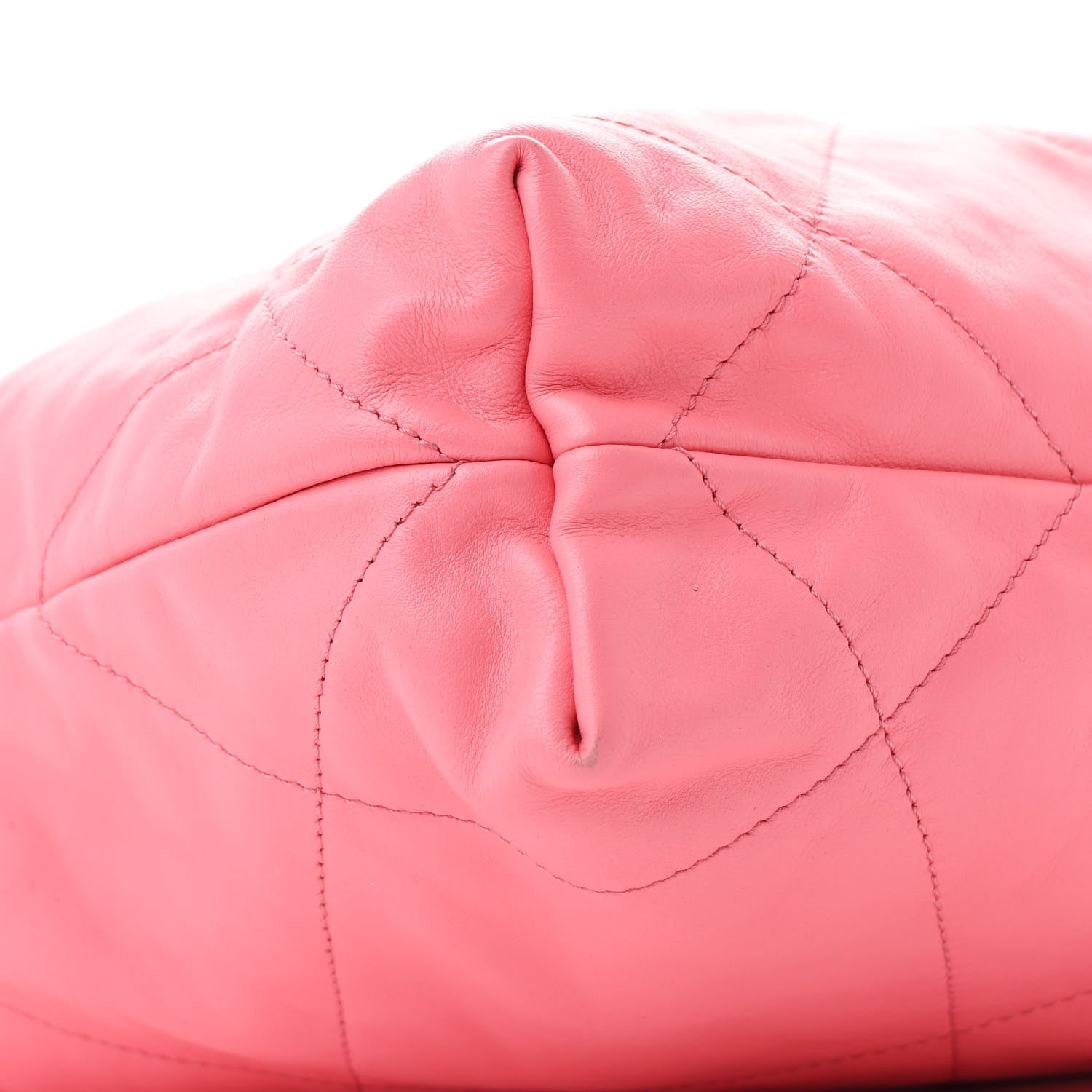 Shiny Calfskin Quilted Small Chanel 22 Coral Pink