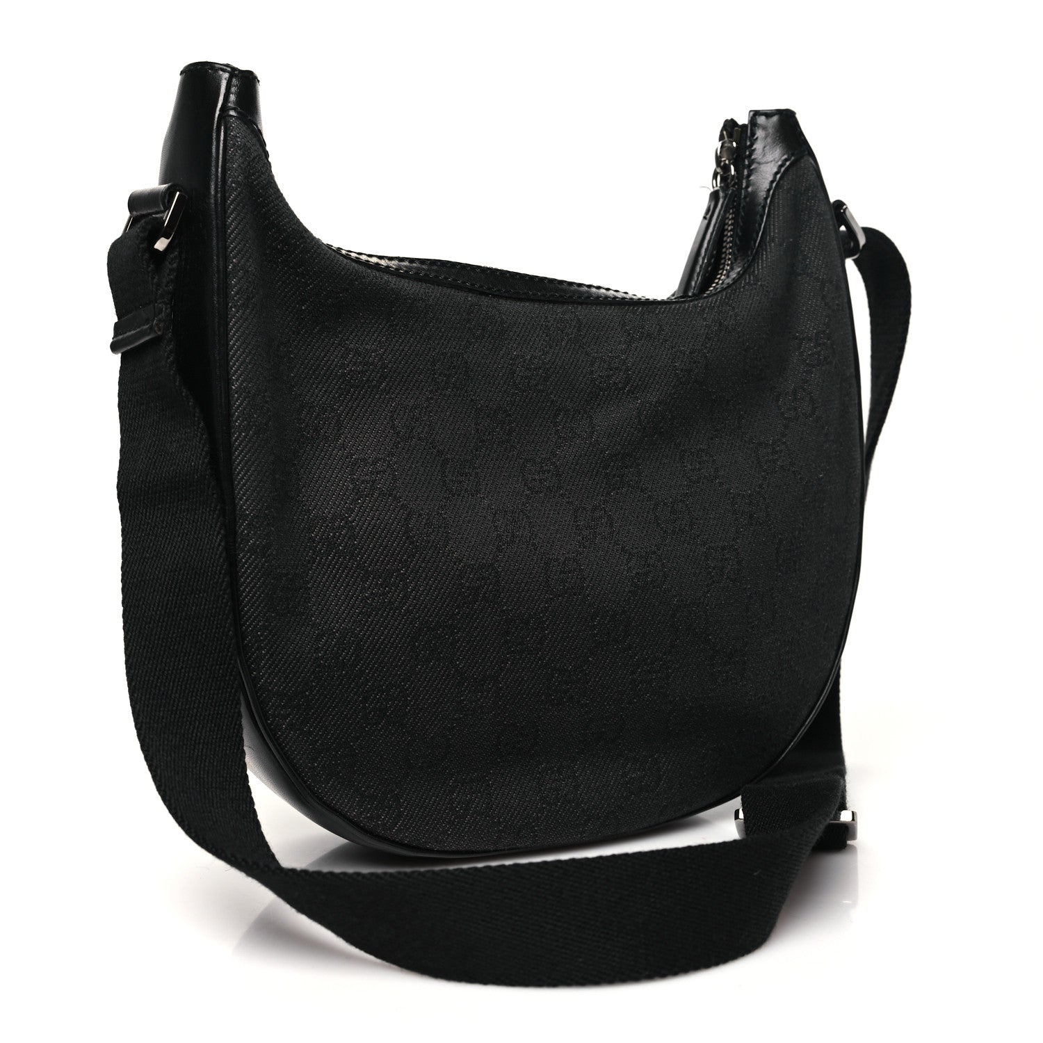 Denim Monogram Shoulder Bag Black