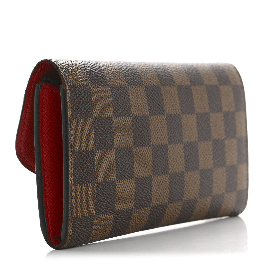 Damier Ebene Emilie Wallet Red