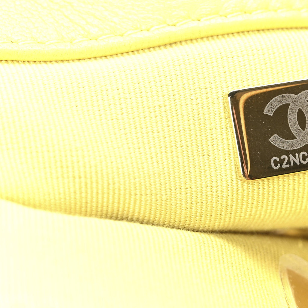 Lambskin Quilted Large Chanel 19 Flap Yellow