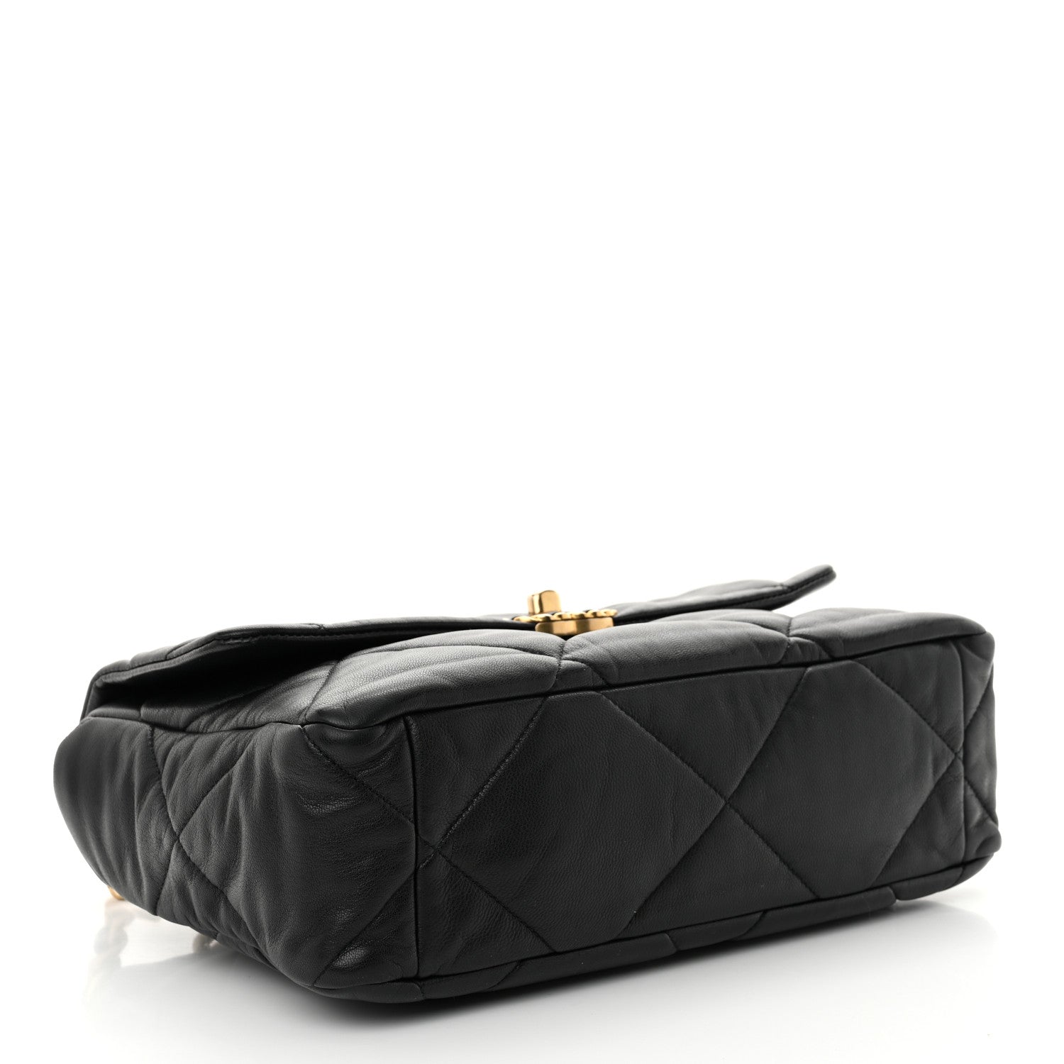 Goatskin Quilted Large Chanel 19 Flap Black