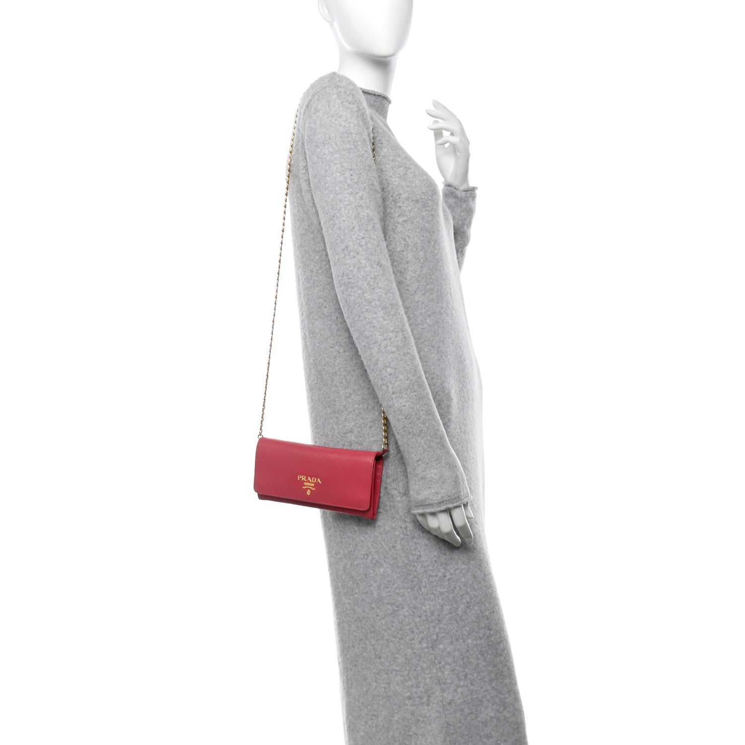 Vitello Move Metal Oro Chain Wallet Peonia