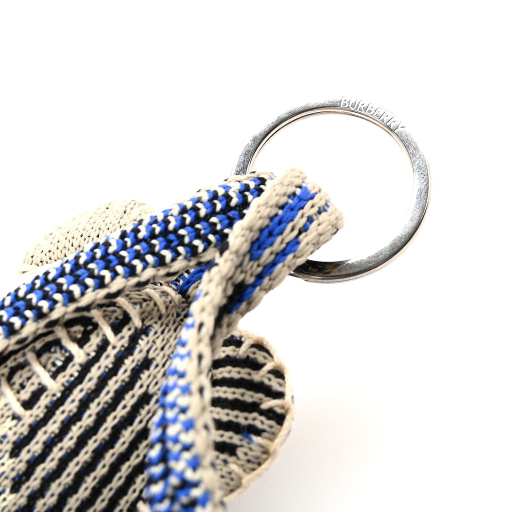 Knitted Check Thomas Teddy Bear Keychain Charm Lichen