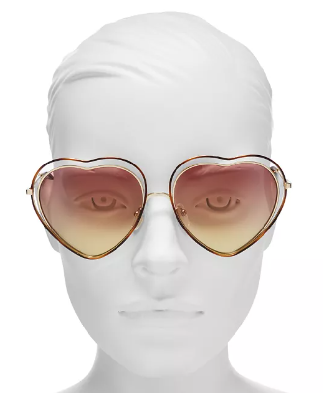 CHLOE GOLD HEART POPPY SUNGLASSES