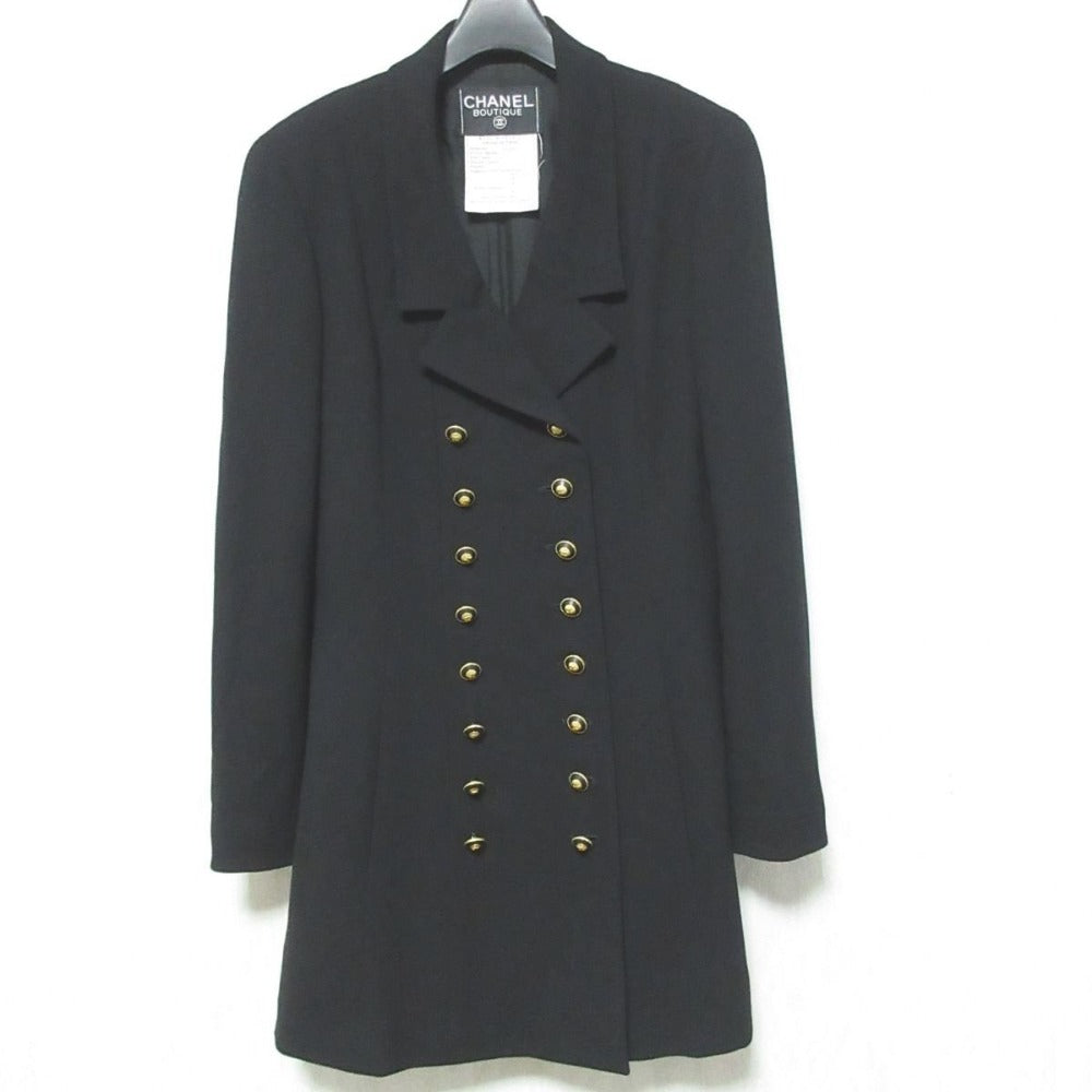 Chanel Coco Mark Button Wool Long Coat