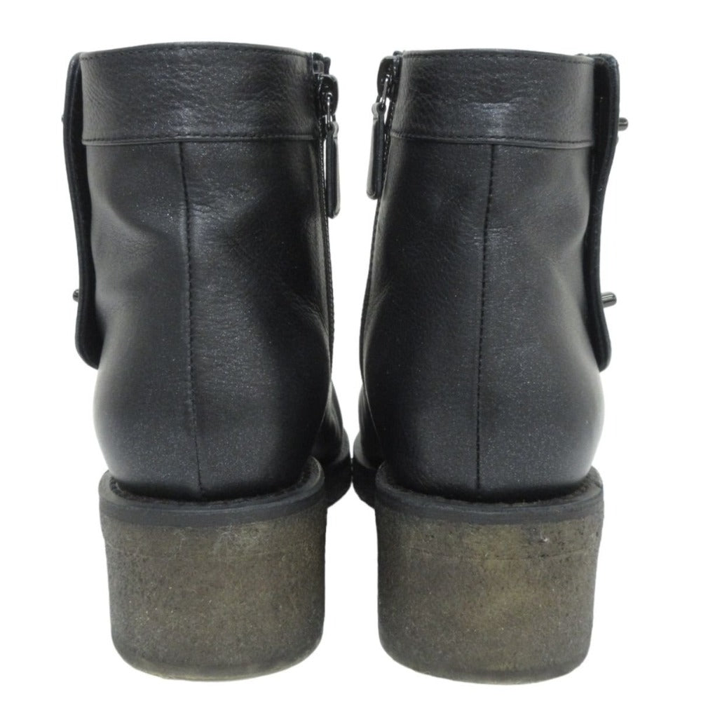 Chanel Coco Mark Turnlock Leather Short Boots