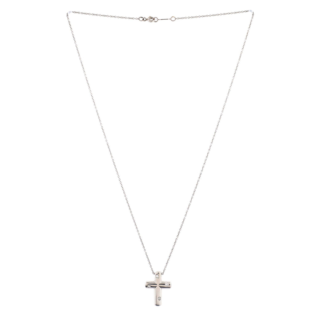 Etoile Cross Pendant Necklace Platinum with Diamonds