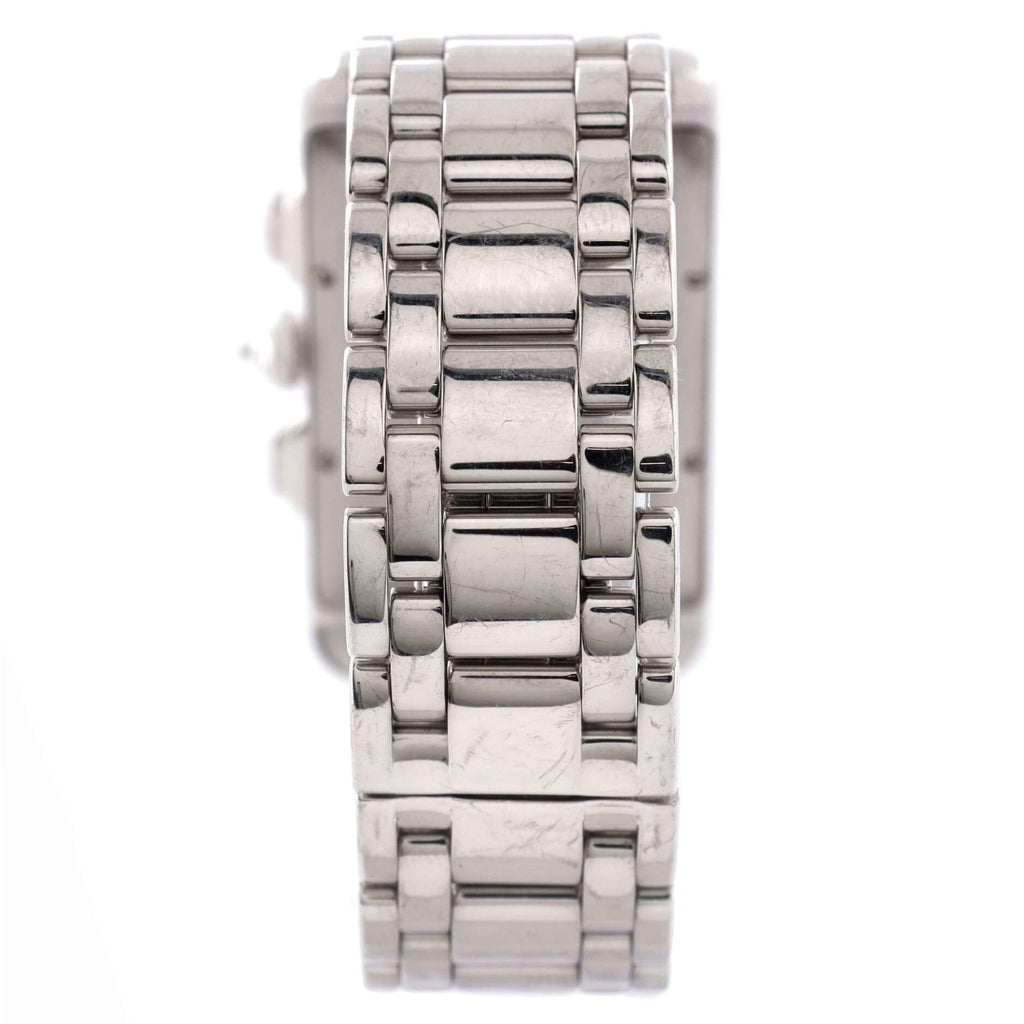 Tank Americaine Chronoflex Chronograph Quartz Watch White Gold with Diamond Bezel 26