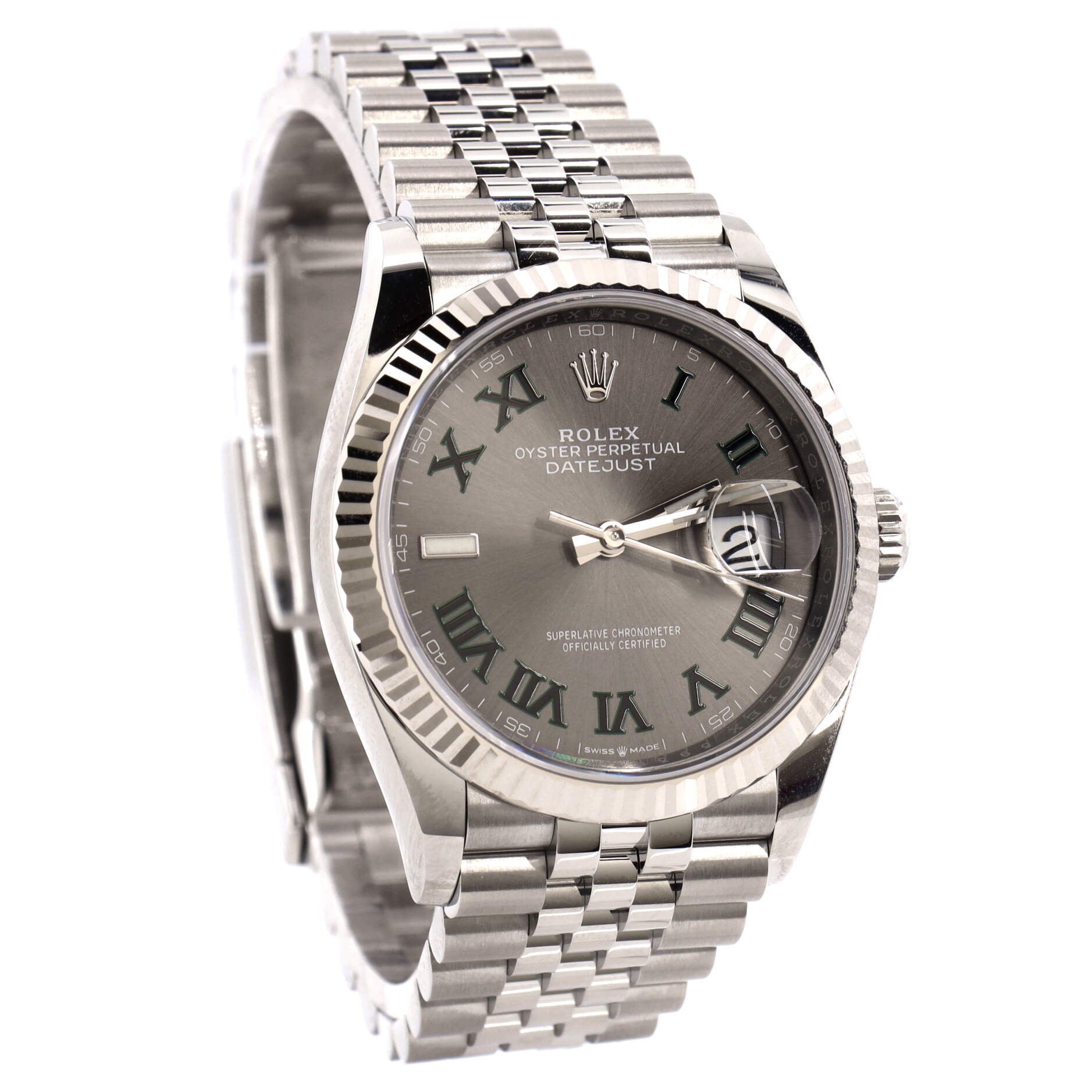 Oyster Perpetual Datejust Wimbledon Automatic Watch Stainless Steel and White Gold 36