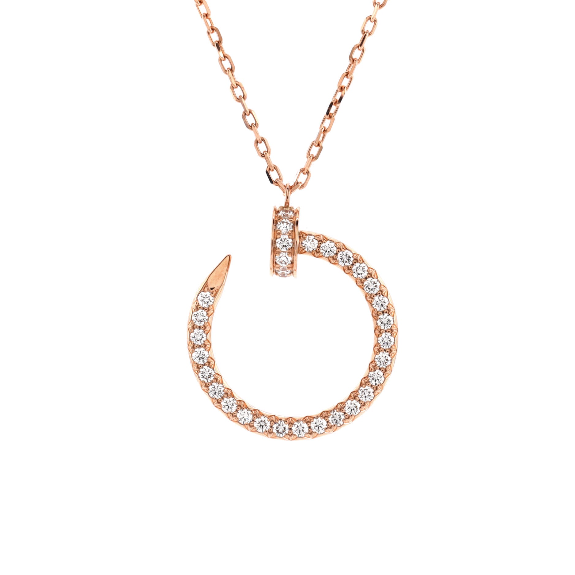 Juste un Clou Pendant Necklace 18K Rose Gold and Pave Diamonds