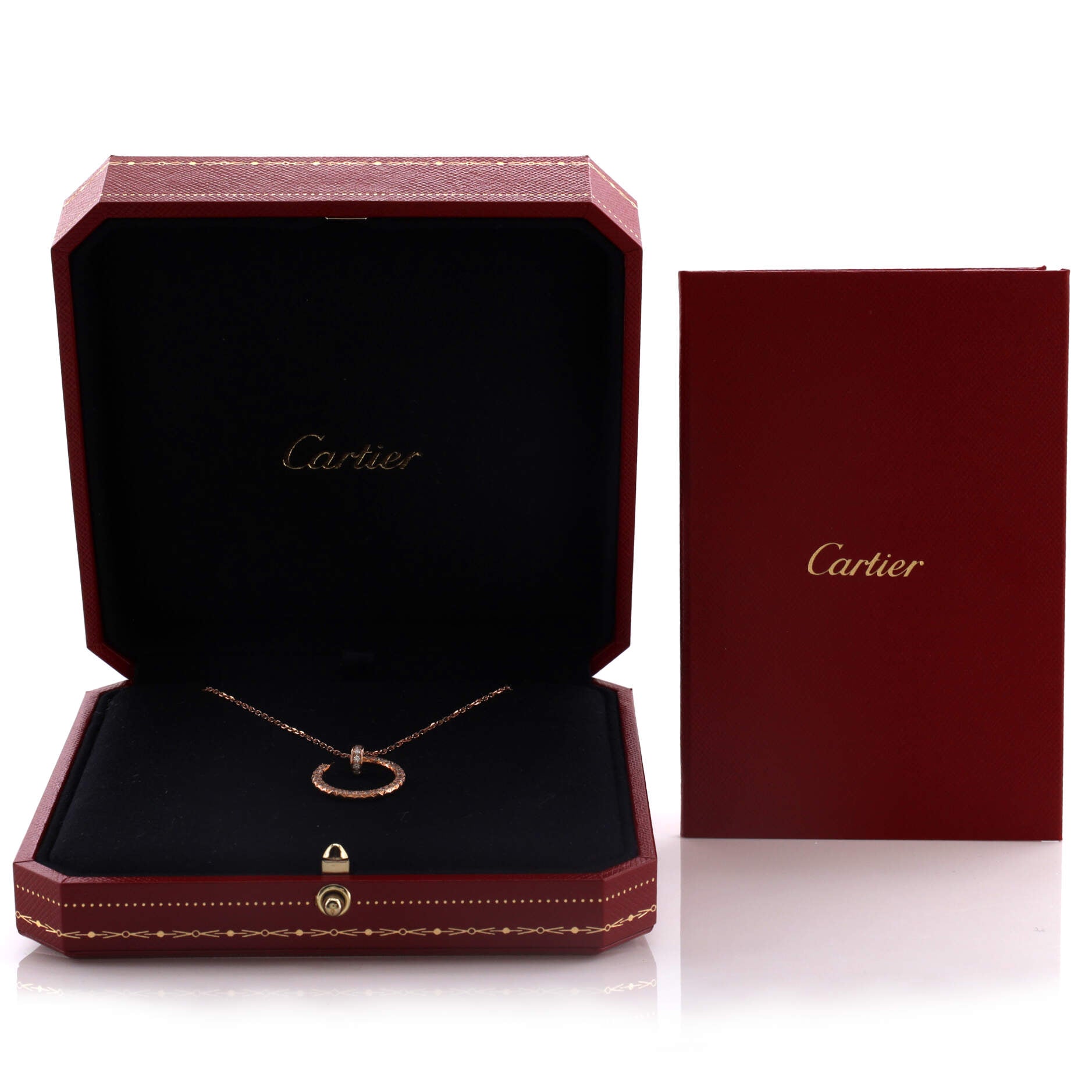 Juste un Clou Pendant Necklace 18K Rose Gold and Pave Diamonds