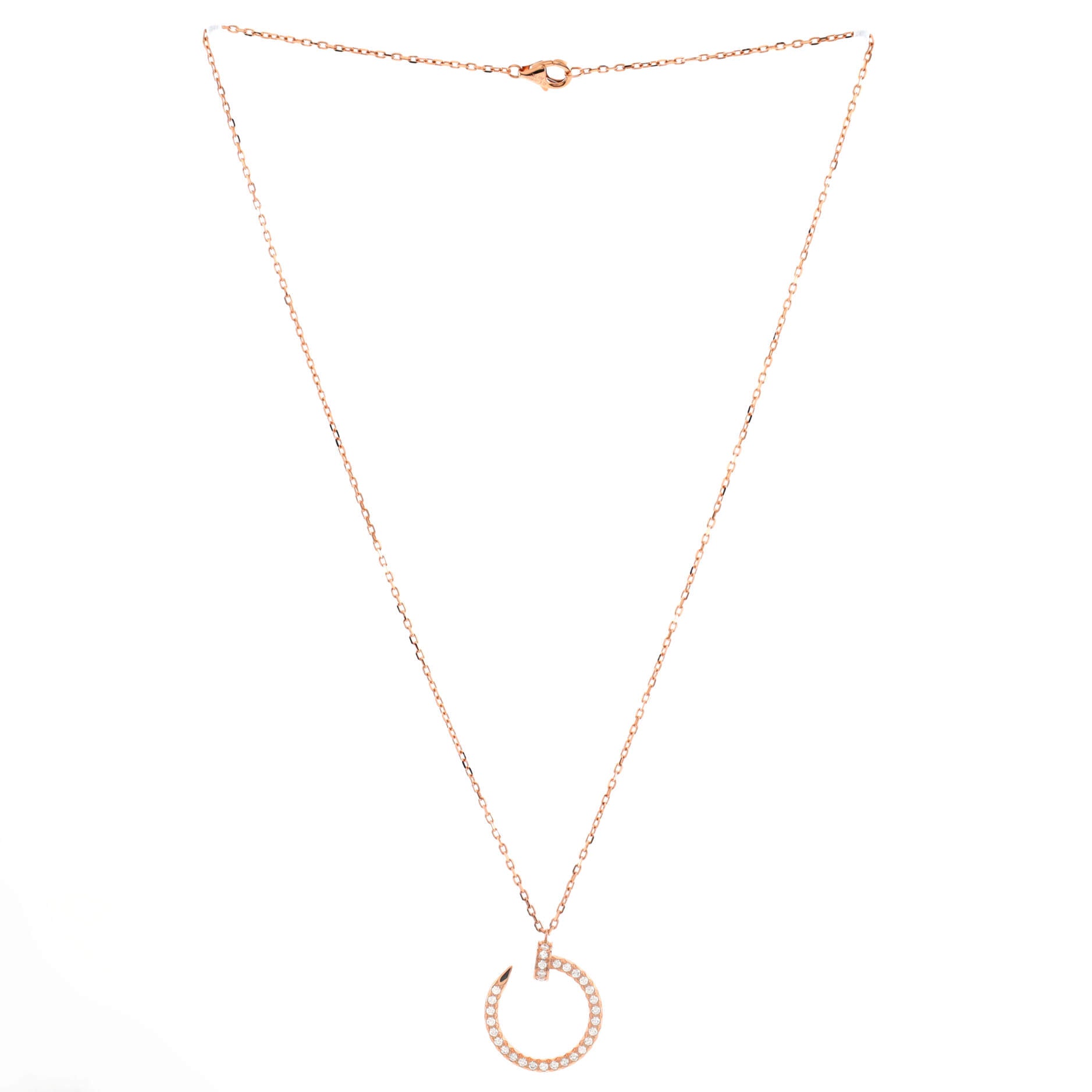 Juste un Clou Pendant Necklace 18K Rose Gold and Pave Diamonds