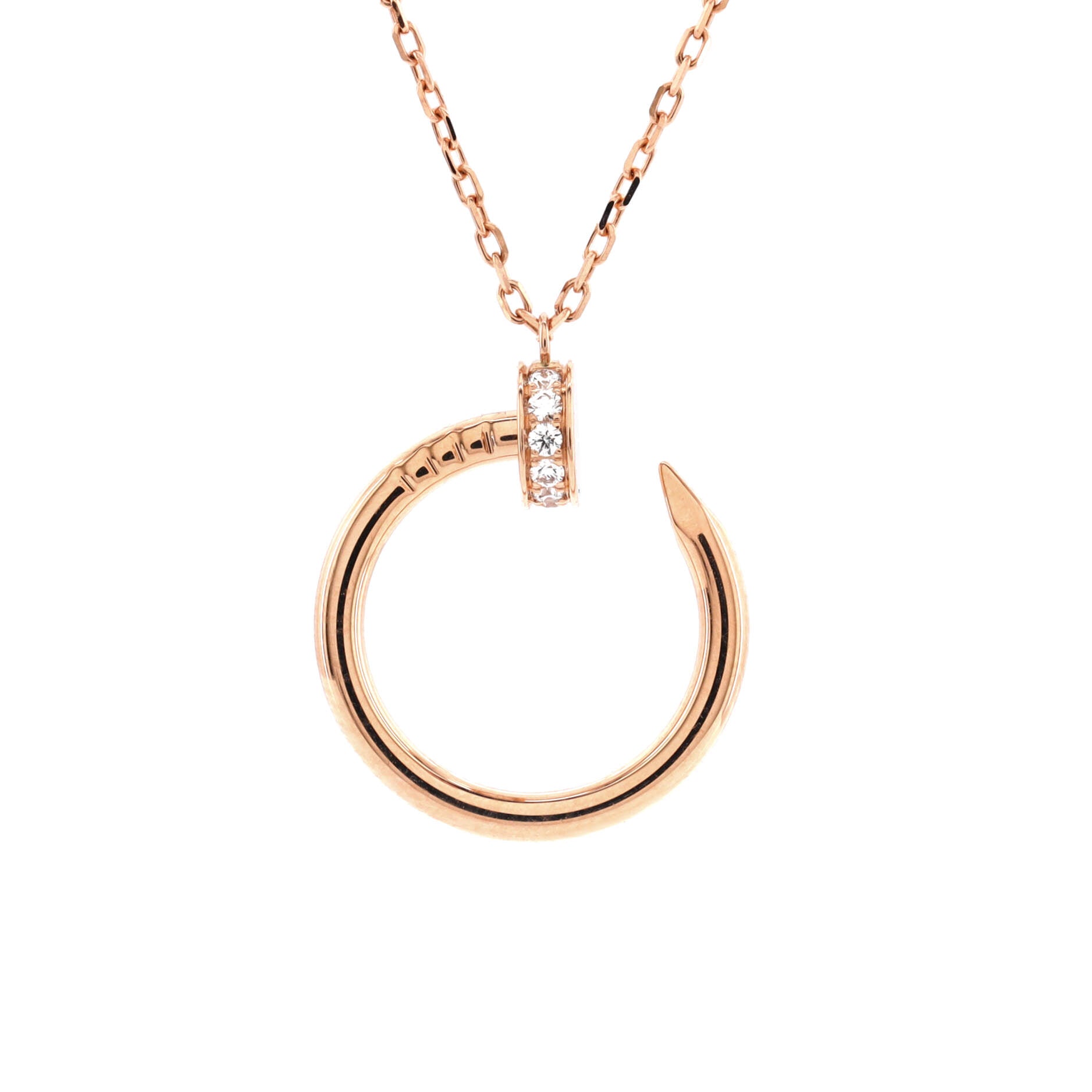 Juste un Clou Pendant Necklace 18K Rose Gold and Pave Diamonds