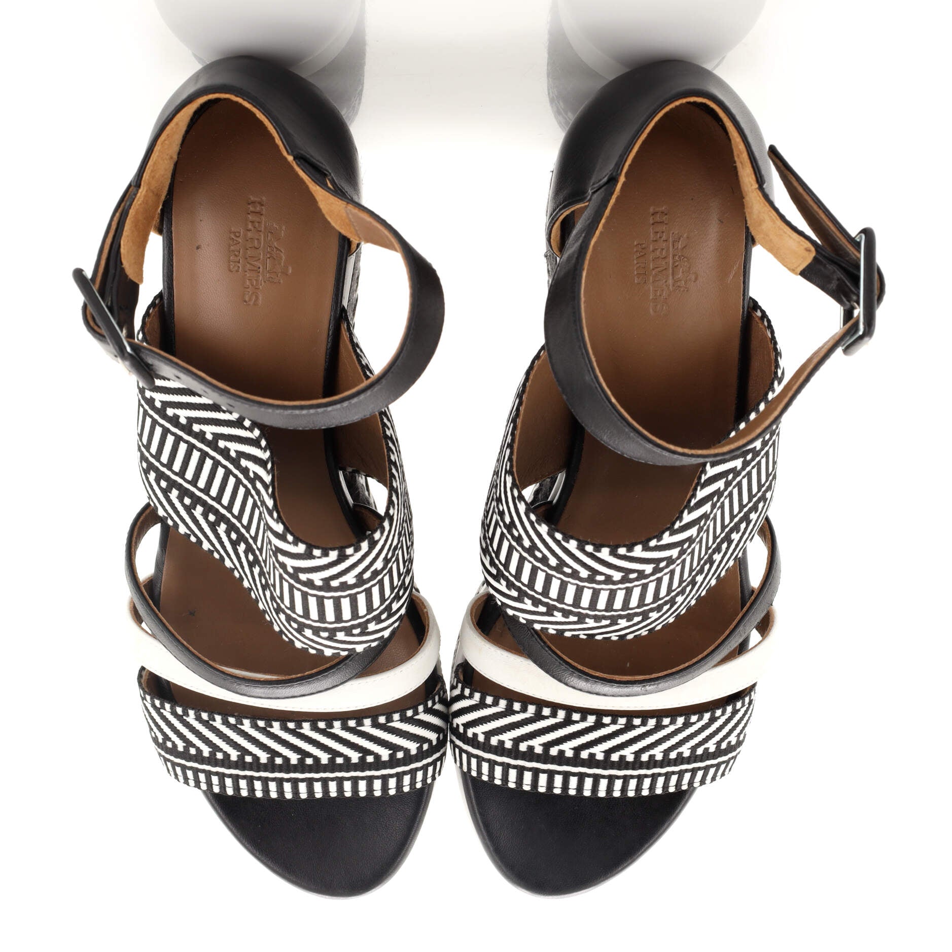 Women's Roma Wedge Espadrille Sandals Leather and Canvas