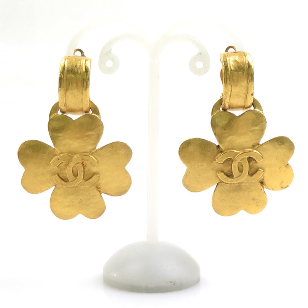 CC Logo Clip-On Earrings Gold-Tone Metal Gold-Tone Metal