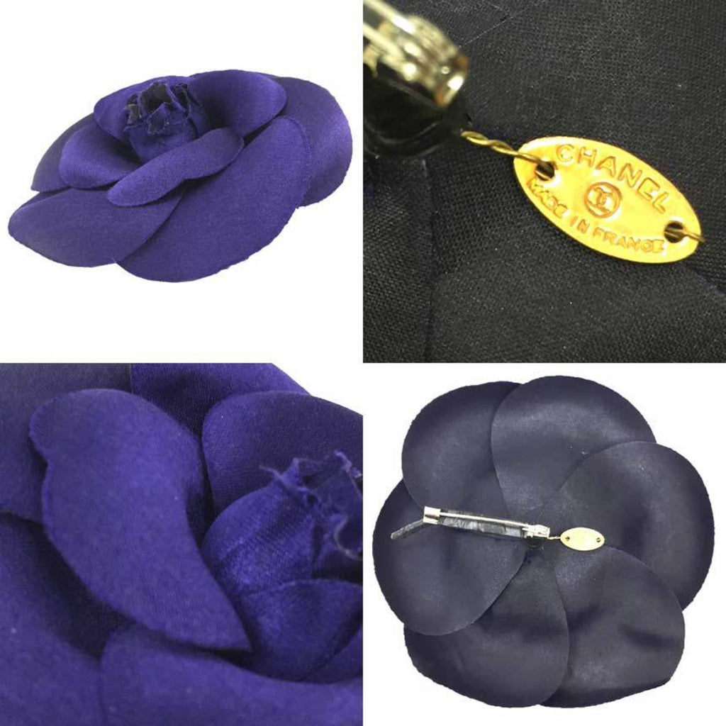 Camellia Brooch Satin Purple