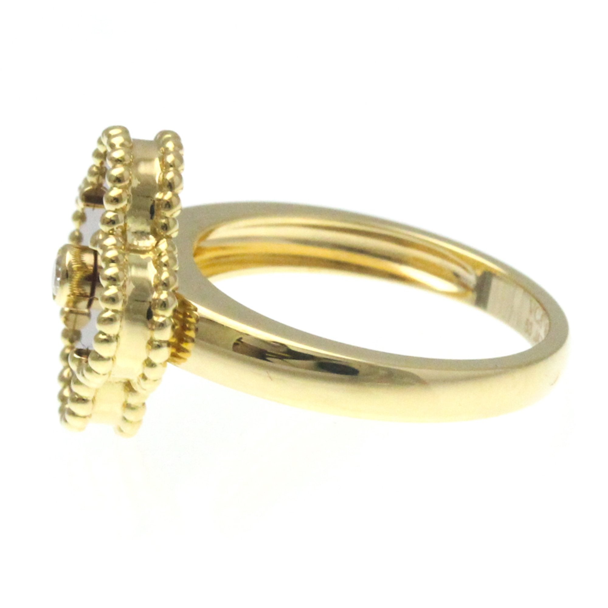 Vintage Alhambra Ring 18K Yellow Gold and Carnelian