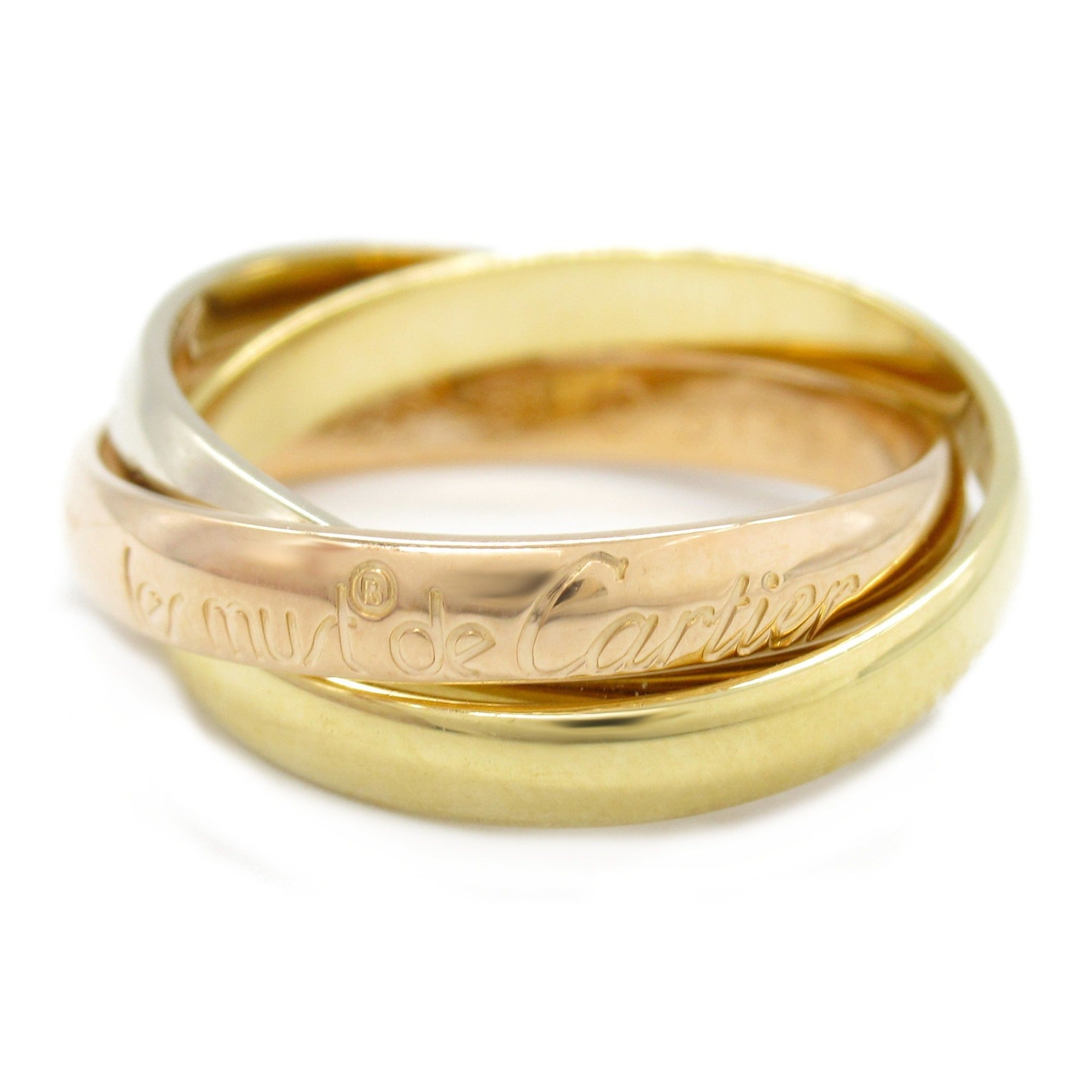 Vendome Louis Cartier Band Ring 18K Tricolor Gold