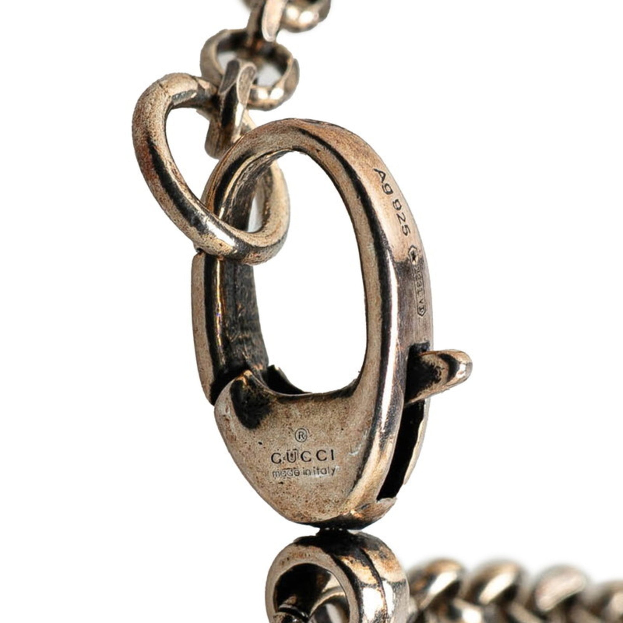 Double G Key Pendant Necklace Sterling Silver