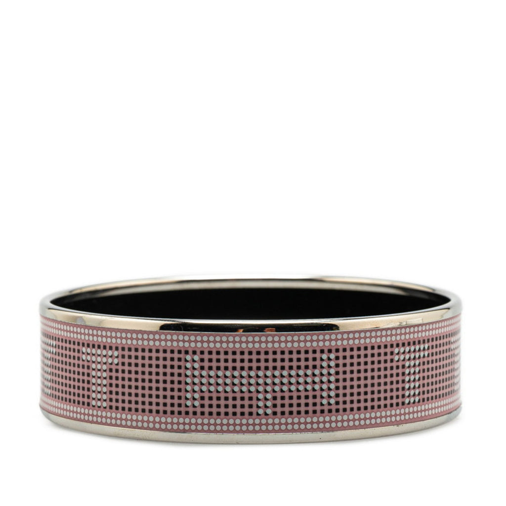 Bangle Pink and Silver Metal Bracelet