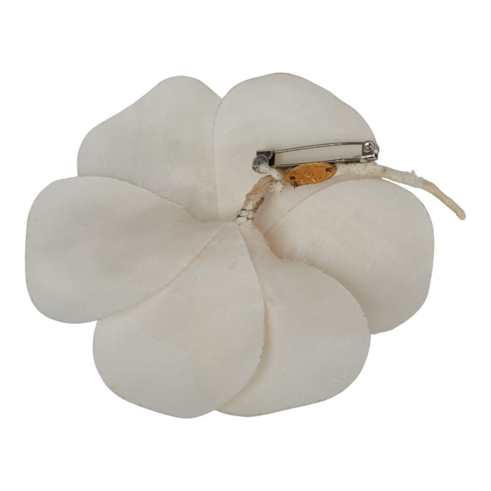 Camellia Brooch Fabric White