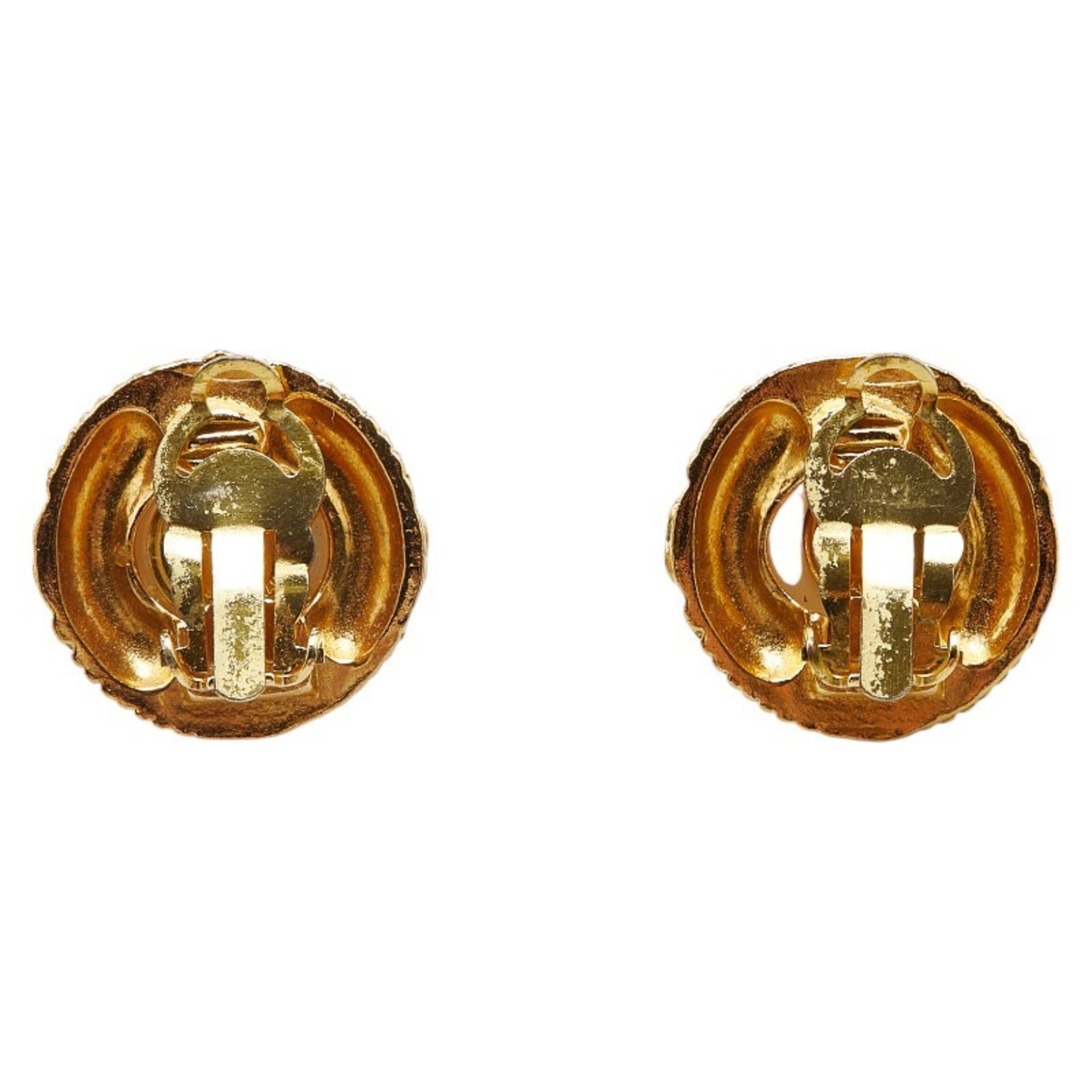 CC Logo Clip-On Earrings Metal Gold-Tone Metal